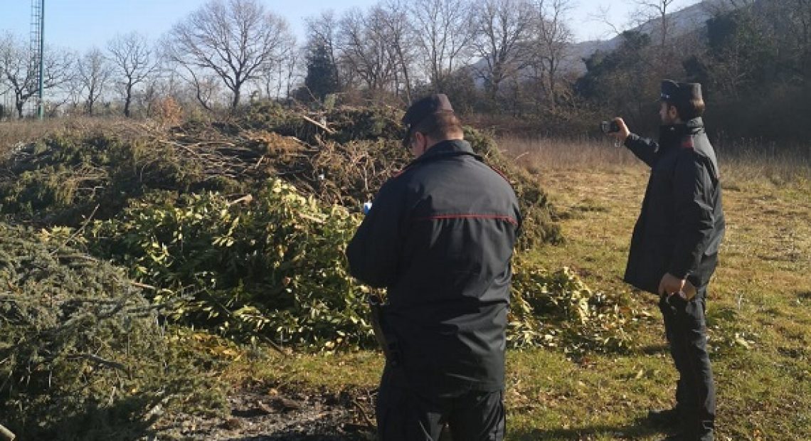 CASERTACE - LA FOTO. Sversava rifiuti illegalmente con il suo trattore, mezzo e terreno sequestrati